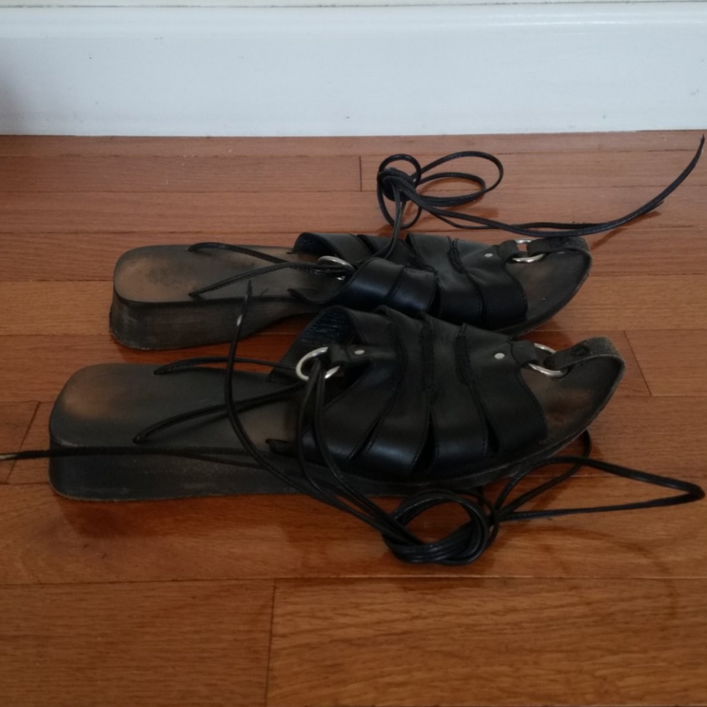 Women's Bruschi black leather sandals